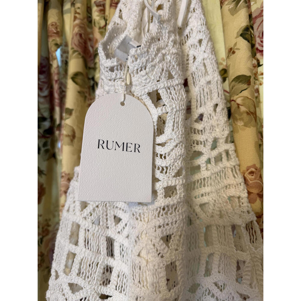 NWT! Rumer Ines Midi White Crochet Swimsuit Cover Dress Size XS - Picture 3 of 5